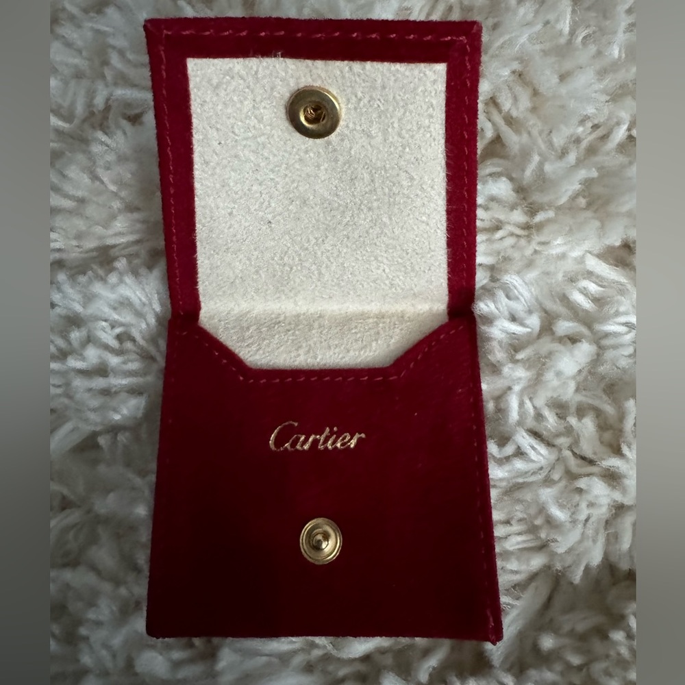 Cartier small travel jewelry ring pouch soft storage case new